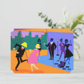 Invitation personnalisée Retro Urban Rooftop Party (Debout devant)