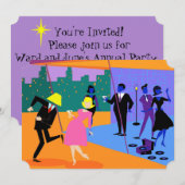 Invitation personnalisée Retro Urban Rooftop Party (Devant / Derrière)