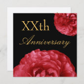 Invitation personnalisée - Roses ROUGES (Devant / Derrière)