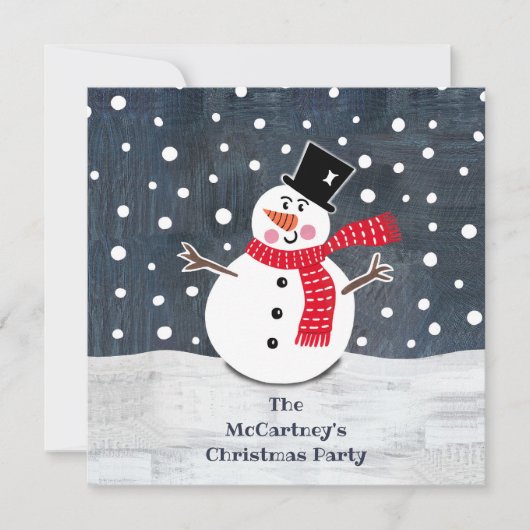 Invitation personnalisée Snowman Christmas Party (Devant)