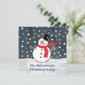 Invitation personnalisée Snowman Christmas Party (Debout devant)