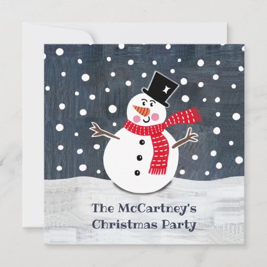 Invitation personnalisée Snowman Christmas Party (Devant)