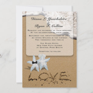 Invitation personnalisée Starfish Beach 5x7
