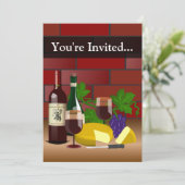 Invitation personnalisée, table de vin et de froma (Debout devant)