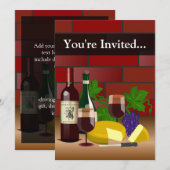 Invitation personnalisée, table de vin et de froma (Devant / Derrière)