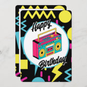 Invitation personnalisée - Thème soirée rétro 80 9 (Devant / Derrière)