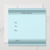 Invitation personnalisée turquoise et noire (Dos)