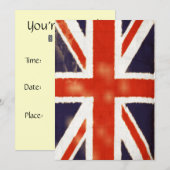 Invitation personnalisée Union Jack Vintage (verti (Devant / Derrière)