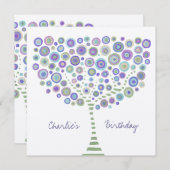 Invitation personnalisée Unisex Tree Retro (Devant / Derrière)