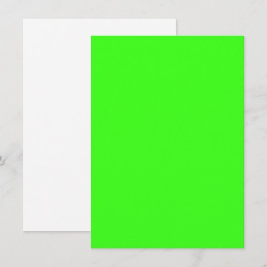 Invitation personnalisée vert néon (Devant / Derrière)