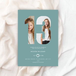 Invitation personnalisée vert poussiéreux pour les