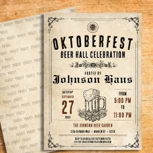 Invitation personnalisée vintage pour l'Oktoberfes