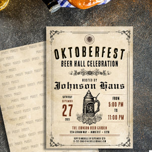 Invitation personnalisée vintage pour l'Oktoberfes