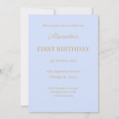 Invitation Personnaliser 1er anniversaire Pierre le lapin (Dos)