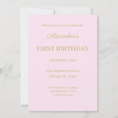 Invitation Personnaliser 1er anniversaire Pierre le lapin (Dos)