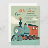 Invitation Personnaliser Anniversaire Train Boy Train Ticket  (Devant / Derrière)