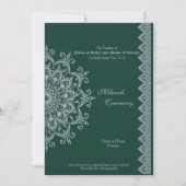 Invitation Personnaliser Argent Métallisé Émeraude Mehendi In (Devant)