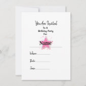Invitation Personnaliser Avec Un Nom STAR Anniversaire (Dos)