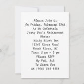 Invitation Personnaliser B&W pour les appels de retrait (Dos)