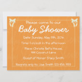 Invitation Personnaliser Baby shower orange (Devant)