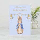 Invitation Personnaliser Baby shower Pierre le lapin (Debout devant)