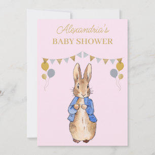 Invitation Personnaliser Baby shower Pierre le lapin