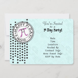 Invitation Personnaliser - Belle Polka Dot Joyeuse Pi Day Par