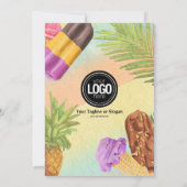 Invitation Personnaliser Business Logo aquarelle crème glacée (Dos)