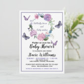 Invitation Personnaliser Butterfly Kisses Baby shower Invitat (Debout devant)