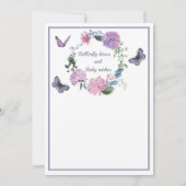 Invitation Personnaliser Butterfly Kisses Baby shower Invitat (Dos)