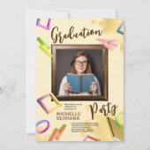 Invitation Personnaliser crémeuse fête de fin d'études (Devant)