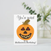 Invitation Personnaliser d'anniversaire d'Halloween (Debout devant)