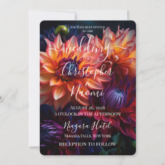 Invitation PERSONNALISER : De belles fleurs vibrantes