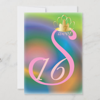 Invitation Personnaliser de couronnement en Sweet sixteen ros