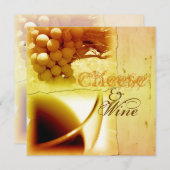 Invitation PERSONNALISER de dégustation de vin au fromage (Devant / Derrière)