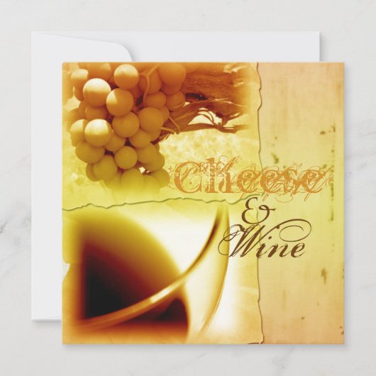Invitation PERSONNALISER de dégustation de vin au fromage (Devant)