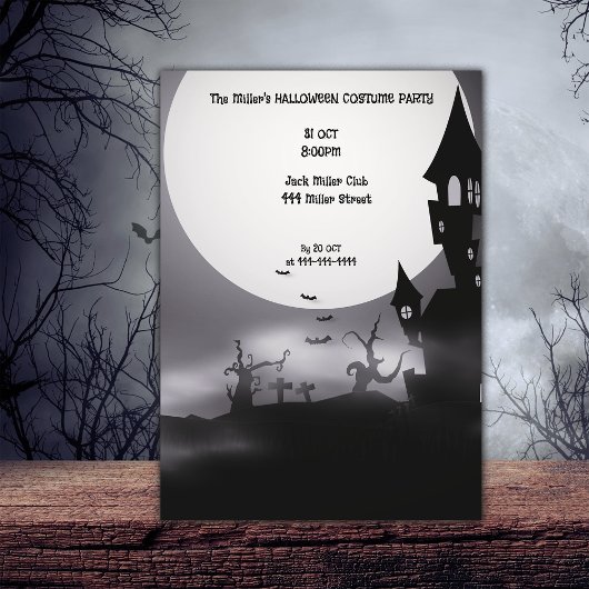 Invitation Personnaliser de la fête noire d'Halloween