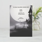 Invitation Personnaliser de la fête noire d'Halloween (Debout devant)