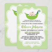 Invitation personnaliser de l'invitation au Baby shower vert (Devant / Derrière)