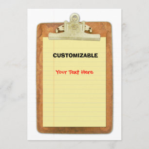 Invitation Personnaliser de panneau et de papier d'agrafe