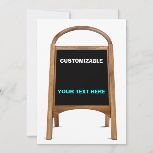 Invitation Personnaliser des signes debout en bois et tableau (Devant)