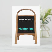 Invitation Personnaliser des signes debout en bois et tableau (Debout devant)