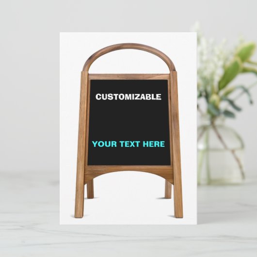 Invitation Personnaliser des signes debout en bois et tableau (Debout devant)
