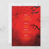 Invitation Personnaliser d'Halloween simple Red Party (Devant)