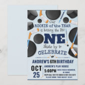 Invitation Personnaliser Digital Hockey 1er anniversaire (Devant / Derrière)