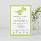 Invitation personnaliser d'invitation de Dinosaur T-rex anniv (Debout devant)