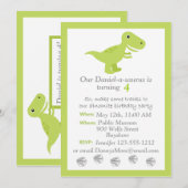 Invitation personnaliser d'invitation de Dinosaur T-rex anniv (Devant / Derrière)