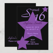 Invitation Personnaliser d'invitation de Hollywood Super Star (Devant / Derrière)