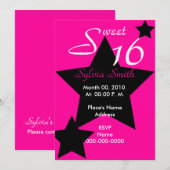 Invitation Personnaliser d'invitation de Hollywood Super Star (Devant / Derrière)