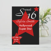 Invitation Personnaliser d'invitation de Hollywood Super Star (Debout devant)